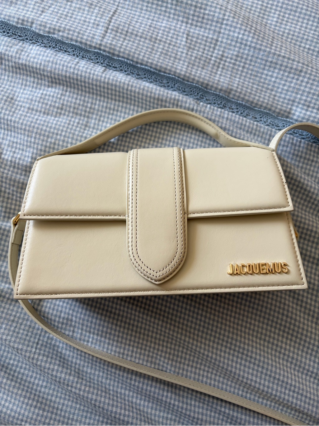 Jacquemus Cream Le Bambino Leather Crossbody Bag W/ Coa